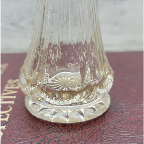 Swung Vase Clear Glass Six fingers garland star base Bud US Glass Co. 8" - Picture 5 of 9